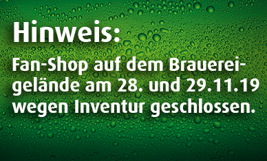 Fanshop wegen Inventur geschlossen